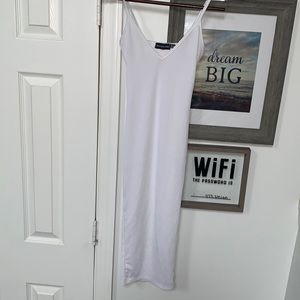 All white tight dress a bit see thru